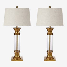 Hunter LED Table Lamps - Gold - Metal / Glass - Set of 2