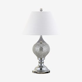 Louise Mirrored LED Table Lamp - Silver / Chrome - Mosaic / Metal