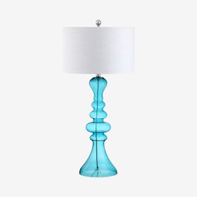 Madeline Curved LED Table Lamp - Aqua - Glass