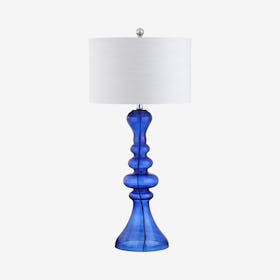 Madeline Curved LED Table Lamp - Cobalt Blue - Glass