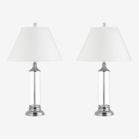 Astor LED Table Lamps - Clear / Chrome - Glass - Set of 2