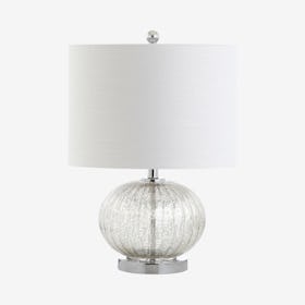 Judith LED Table Lamp - Silver / Ivory - Mercury Glass / Metal