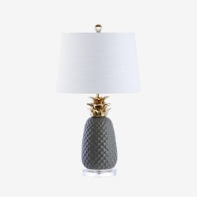 Pineapple LED Table Lamp - Grey / Gold - Ceramic