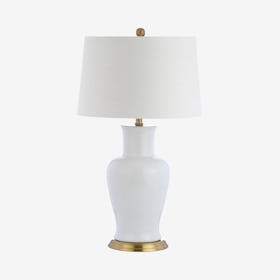 Julian LED Table Lamp - White / Gold - Ceramic