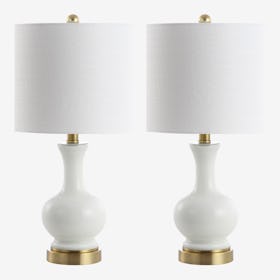 Cox LED Table Lamps - White - Glass / Metal - Set of 2