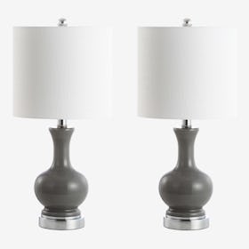 Cox LED Table Lamps - Grey - Metal / Glass - Set of 2