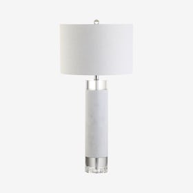 Hunter LED Table Lamp - White - Marble / Crystal