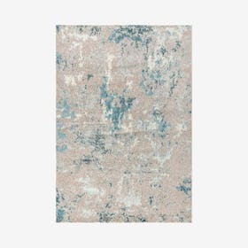 Pop Modern Abstract Vintage Faded Area Rug - Gray / Blue