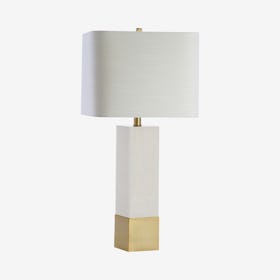 Jeffrey LED Table Lamp - Brass Gold / White - Metal / Marble