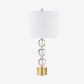 Ashley LED Table Lamp - Clear / Brass Gold - Crystal