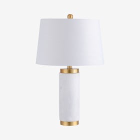 Adams LED Table Lamp - White / Gold - Marble / Metal