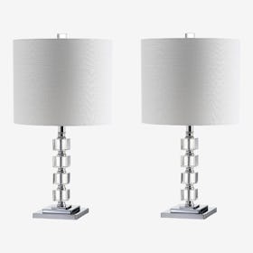 Barnard LED Table Lamp - Clear / Chrome - Crystal / Metal - Set of 2