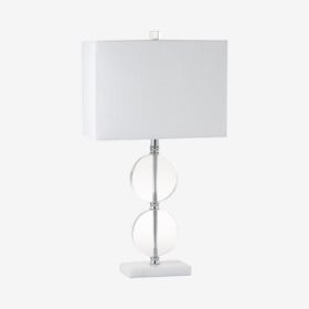 Richard LED Table Lamp - Clear / White - Crystal / Marble