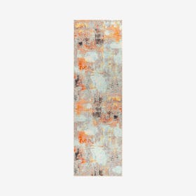 Pop Modern Abstract Vintage Runner Rug - Cream / Orange