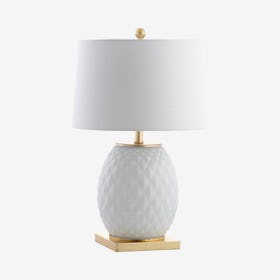 Diamond LED Table Lamp - White / Gold - Glass / Metal