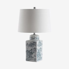 Audrey Chinoiserie LED Table Lamp - Blue / White - Ceramic