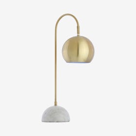 Stephen LED Table Lamp - Brass Gold / White - Metal / Marble