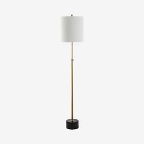 Crosby Adjustable LED Floor Lamp - Brass Gold / Black - Metal / Marble