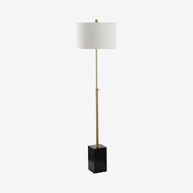 Lafayette Adjustable LED Floor Lamp - Brass Gold / Black - Metal / Wood