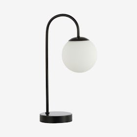 Arco Minimalist Mid-Century Globe LED Table Lamp - Black - Iron / Glass