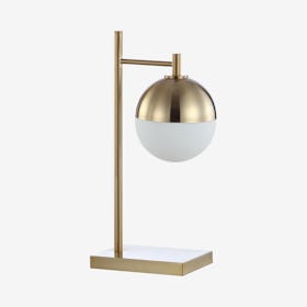 Marcel Art Deco Mid-Century Globe LED Table Lamp - Brass Gold - Iron / Glass