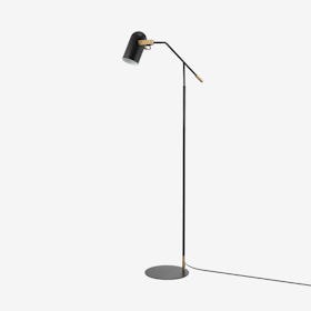 Eugenio LED Floor Lamp - Black / Brass Gold - Metal