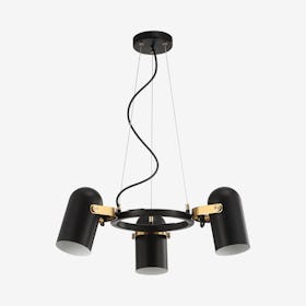 Eugenio Adjustable LED Pendant Lamp - Black / Brass Gold - Metal