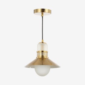 Colin Adjustable Retro Hurricane LED Pendant Lamp - Brass Gold - Iron / Glass
