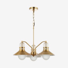 Colin 3-Light Adjustable Retro Hurricane LED Chandelier - Brass Gold - Iron / Glass