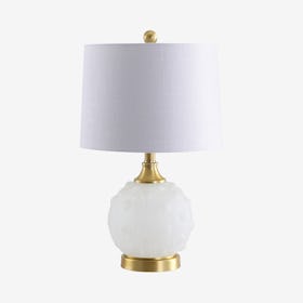 Ilsa Dotted LED Table Lamp - White / Brass Gold - Glass / Metal