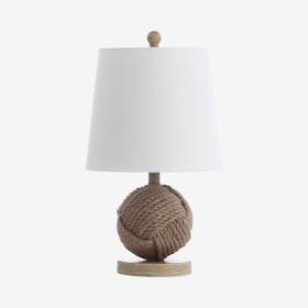 Monkey Fist Ball LED Table Lamp - Natural - Rope / Metal