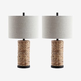 Elicia LED Table Lamp - Natural - Seagrass / Metal - Set of 2