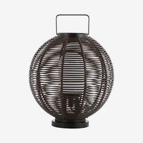Jigu Outdoor Woven Globe Asian LED Lantern Lamp - Coffee - Metal