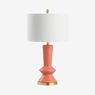 Ziggy Contemporary Glam LED Table Lamp - Coral / Brass Gold - Ceramic / Iron