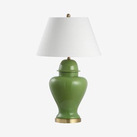 Sagwa Modern Classic LED Table Lamp - Green - Ceramic / Iron