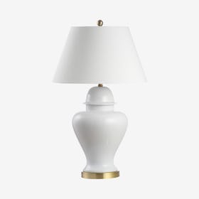 Sagwa Modern Classic LED Table Lamp - White - Ceramic / Iron
