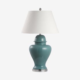Sagwa Modern Classic LED Table Lamp - Teal - Ceramic / Iron