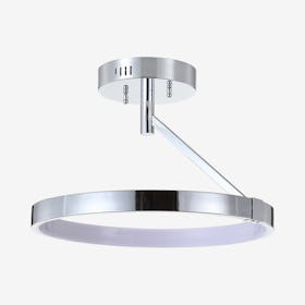 Owen Dimmable Integrated LED Semi-Flush Mount Lamp - Chrome - Metal