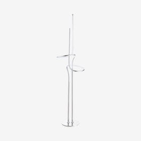 Sketch Minimalist Dimmable Integrated LED Floor Lamp - Chrome - Metal