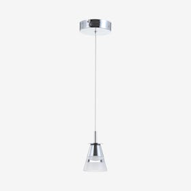 Alain 1-Light Adjustable Integrated LED Pendant Lamp - Chrome - Metal / Glass