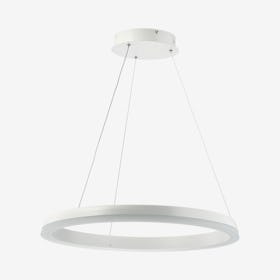 Baxter Integrated LED Hoop Pendant Lamp - Matte White - Metal
