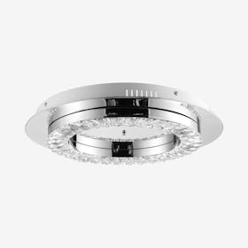 Cristal Integrated Glam LED Flush Mount Lamp - Chrome / Clear - Iron / Crystal