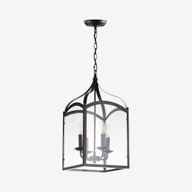 Ruth 4-Light Lantern LED Pendant Lamp - Oil Rubbed Bronze - Metal / Glass