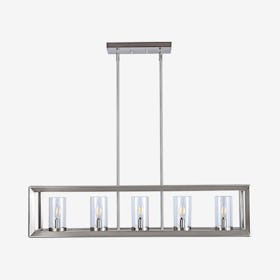 Anna Linear 5-Light LED Pendant Lamp - Nickel - Metal / Glass