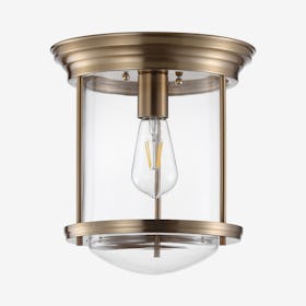 Savannah LED Flush Mount Lamp - Aged Brass - Metal / Glass