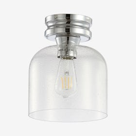 Domenic LED Flush Mount Lamp - Chrome - Metal / Bubbled Glass