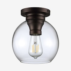 Atlas LED Flush Mount Lamp - Oil Rubbed Bronze - Metal / Glass