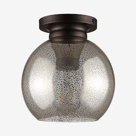 Atlas LED Flush Mount Lamp - Mercury Silver / Oil Rubbed Bronze - Metal / Glass