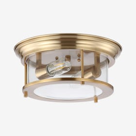 Lauren LED Flush Mount Lamp - Brass Gold - Metal / Glass