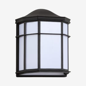 Henry Outdoor Frosted Integrated LED Sconce Lamp - Black / White - Metal